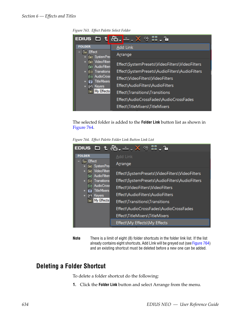 Deleting a folder shortcut | Grass Valley EDIUS Neo 3 User Manual | Page 636 / 802
