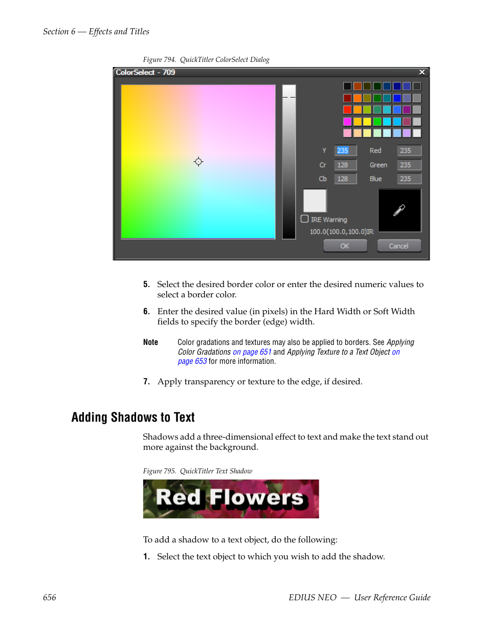 Adding shadows to text, Figure 794 | Grass Valley EDIUS Neo 3 User Manual | Page 658 / 802