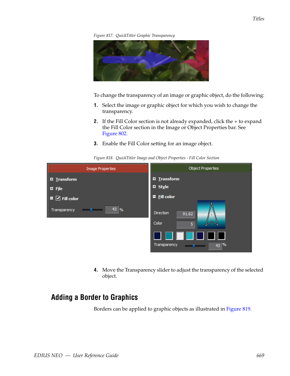 Adding a border to graphics, Figure 817 | Grass Valley EDIUS Neo 3 User Manual | Page 671 / 802