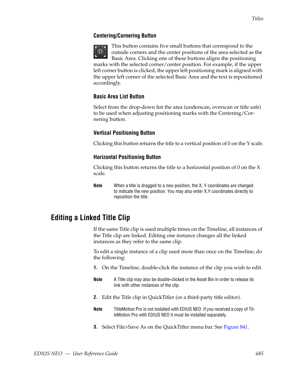Editing a linked title clip | Grass Valley EDIUS Neo 3 User Manual | Page 687 / 802