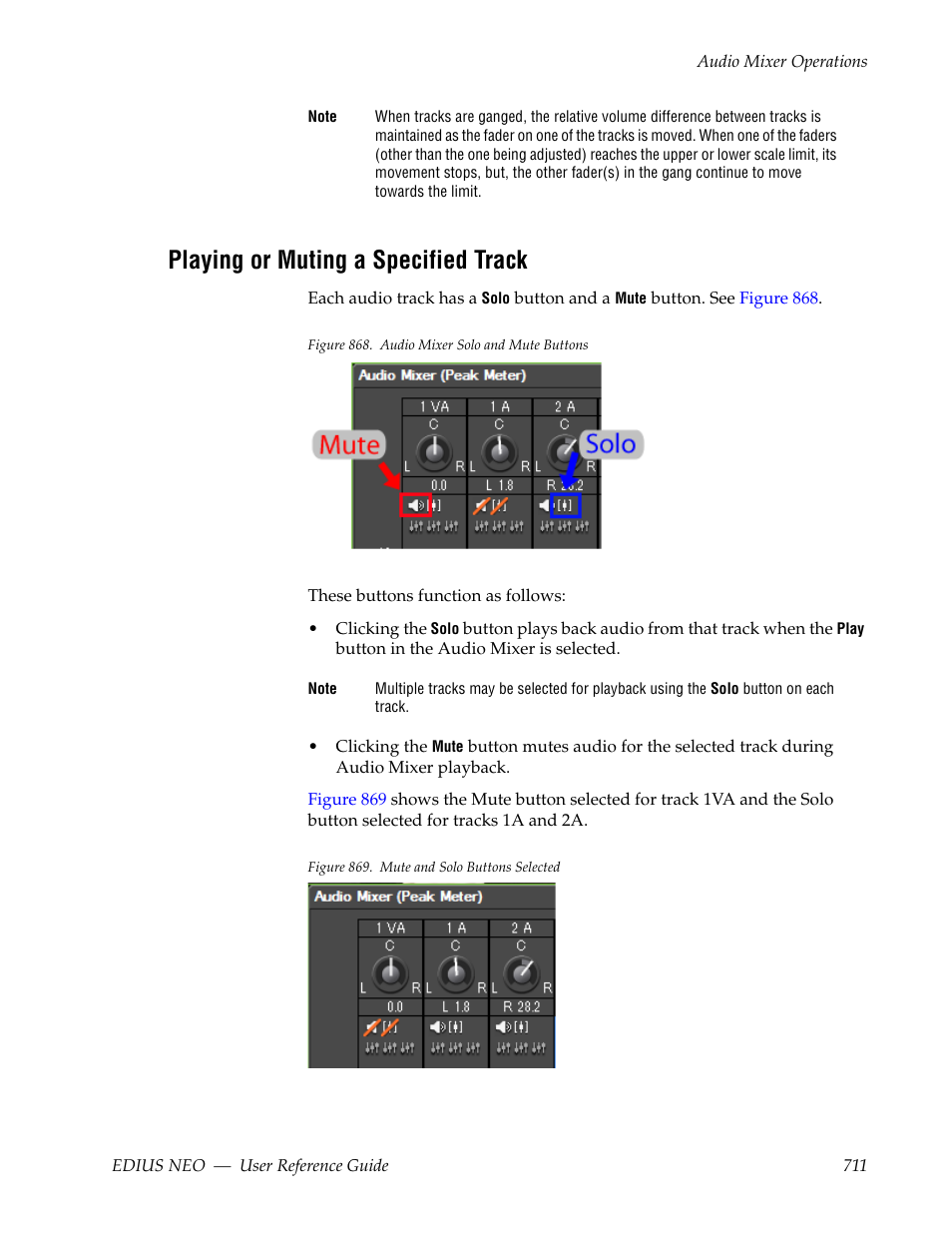 Playing or muting a specified track | Grass Valley EDIUS Neo 3 User Manual | Page 713 / 802