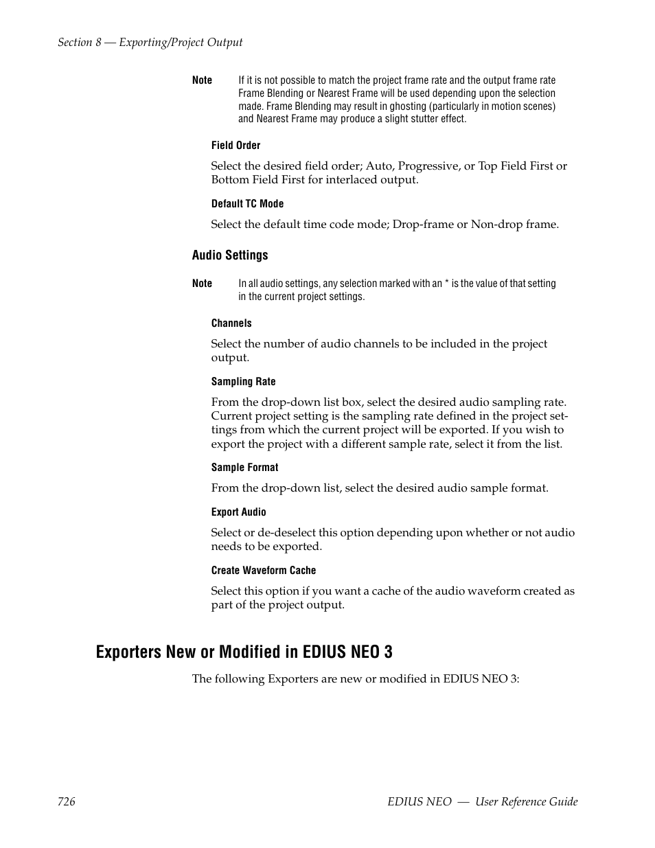 Exporters new or modified in edius neo 3 | Grass Valley EDIUS Neo 3 User Manual | Page 728 / 802