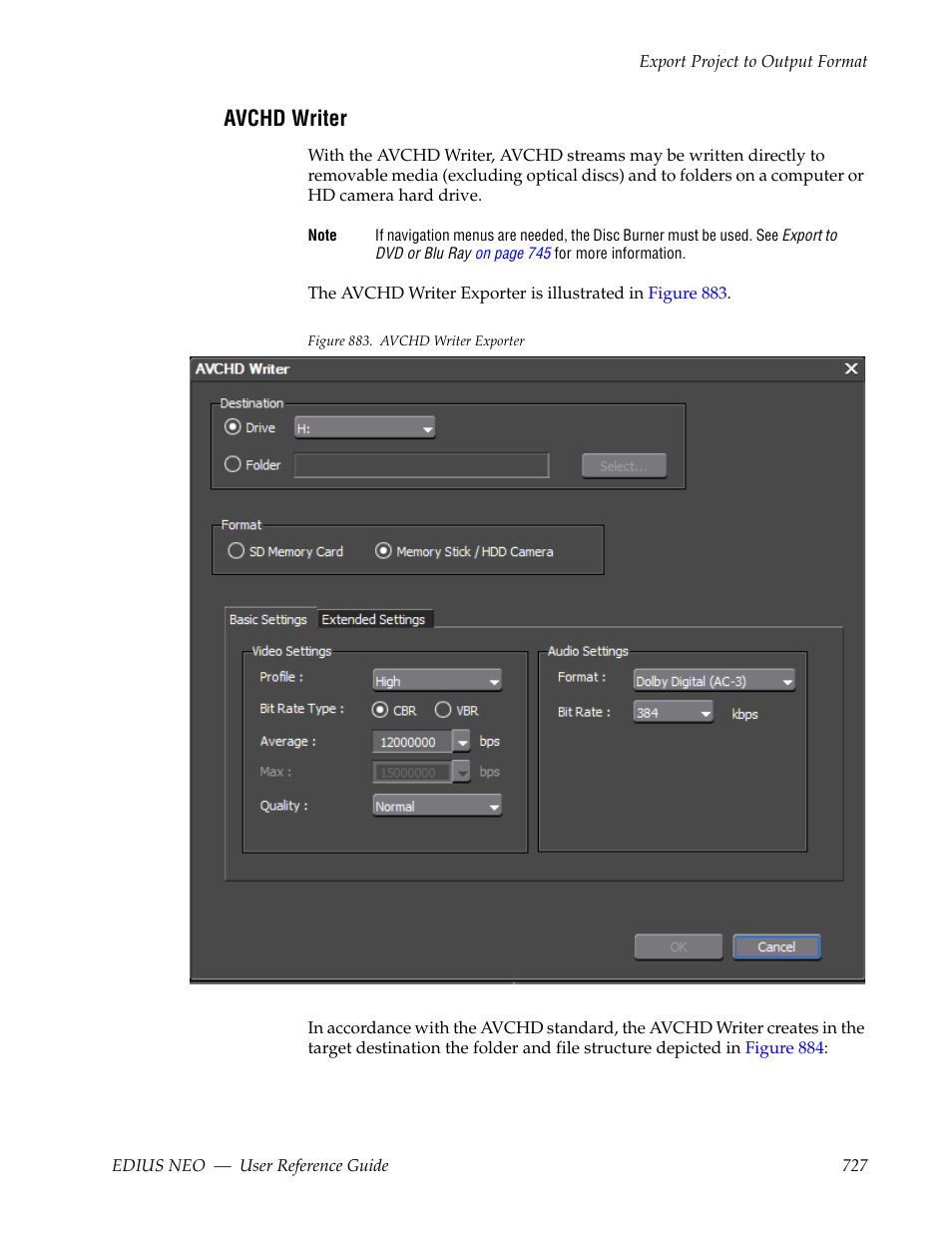 Avchd writer | Grass Valley EDIUS Neo 3 User Manual | Page 729 / 802