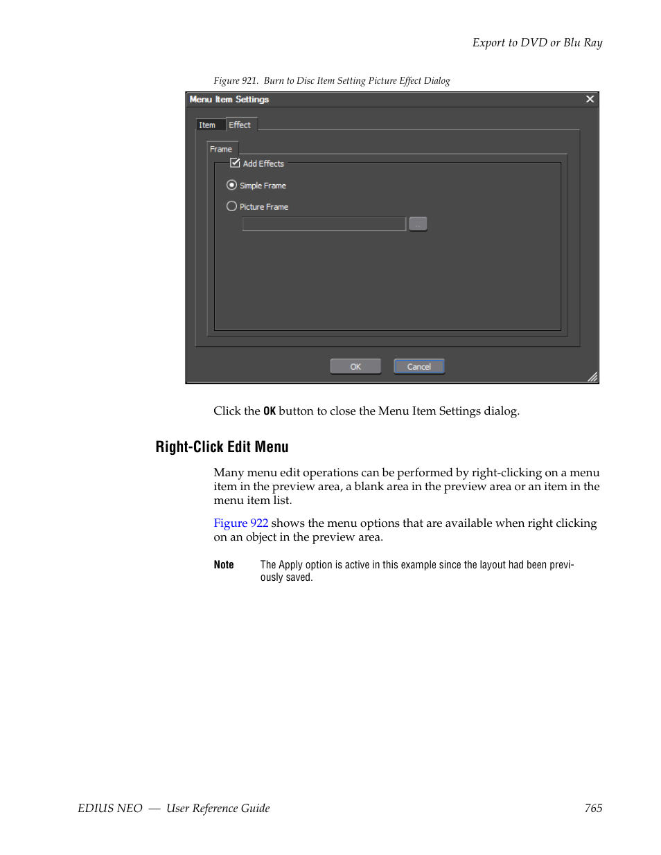 Right-click edit menu | Grass Valley EDIUS Neo 3 User Manual | Page 767 / 802
