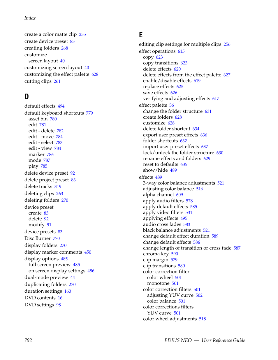 Grass Valley EDIUS Neo 3 User Manual | Page 794 / 802