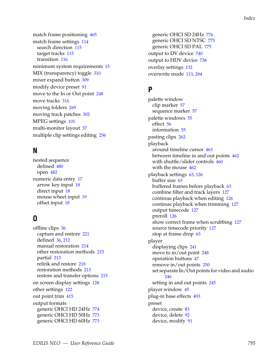 Grass Valley EDIUS Neo 3 User Manual | Page 797 / 802