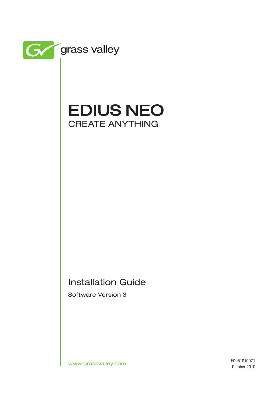 Grass Valley EDIUS Neo 3 Installation User Manual | 17 pages