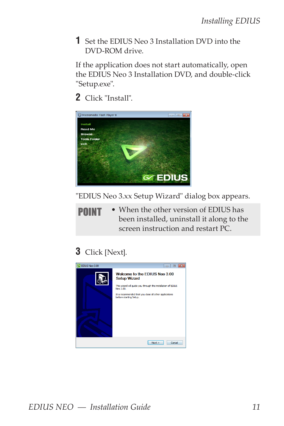 Point | Grass Valley EDIUS Neo 3 Installation User Manual | Page 11 / 17