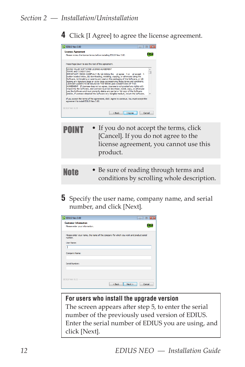 Point | Grass Valley EDIUS Neo 3 Installation User Manual | Page 12 / 17
