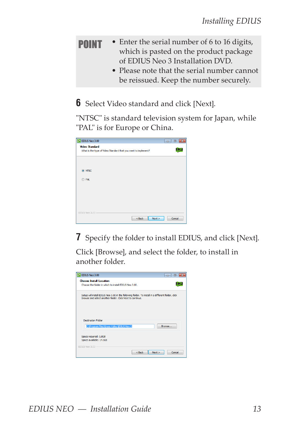 Point | Grass Valley EDIUS Neo 3 Installation User Manual | Page 13 / 17