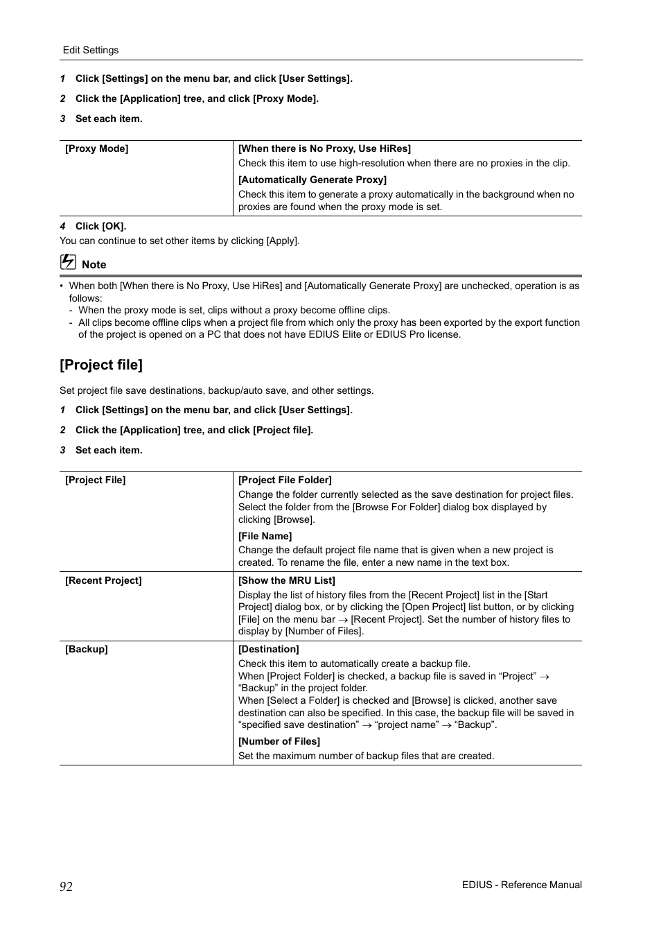 Project file | Grass Valley EDIUS Pro v.6.5 User Manual | Page 114 / 530