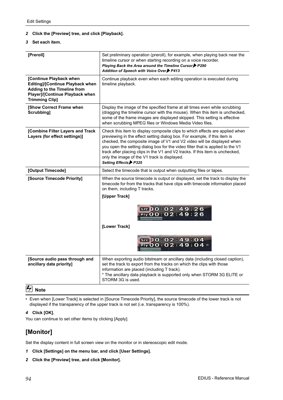 Monitor | Grass Valley EDIUS Pro v.6.5 User Manual | Page 116 / 530