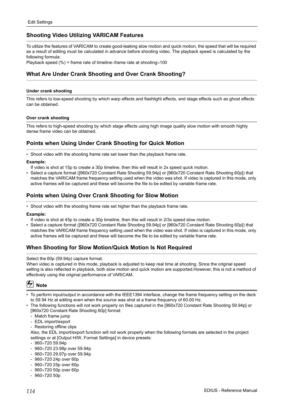 Shooting video utilizing varicam features | Grass Valley EDIUS Pro v.6.5 User Manual | Page 136 / 530