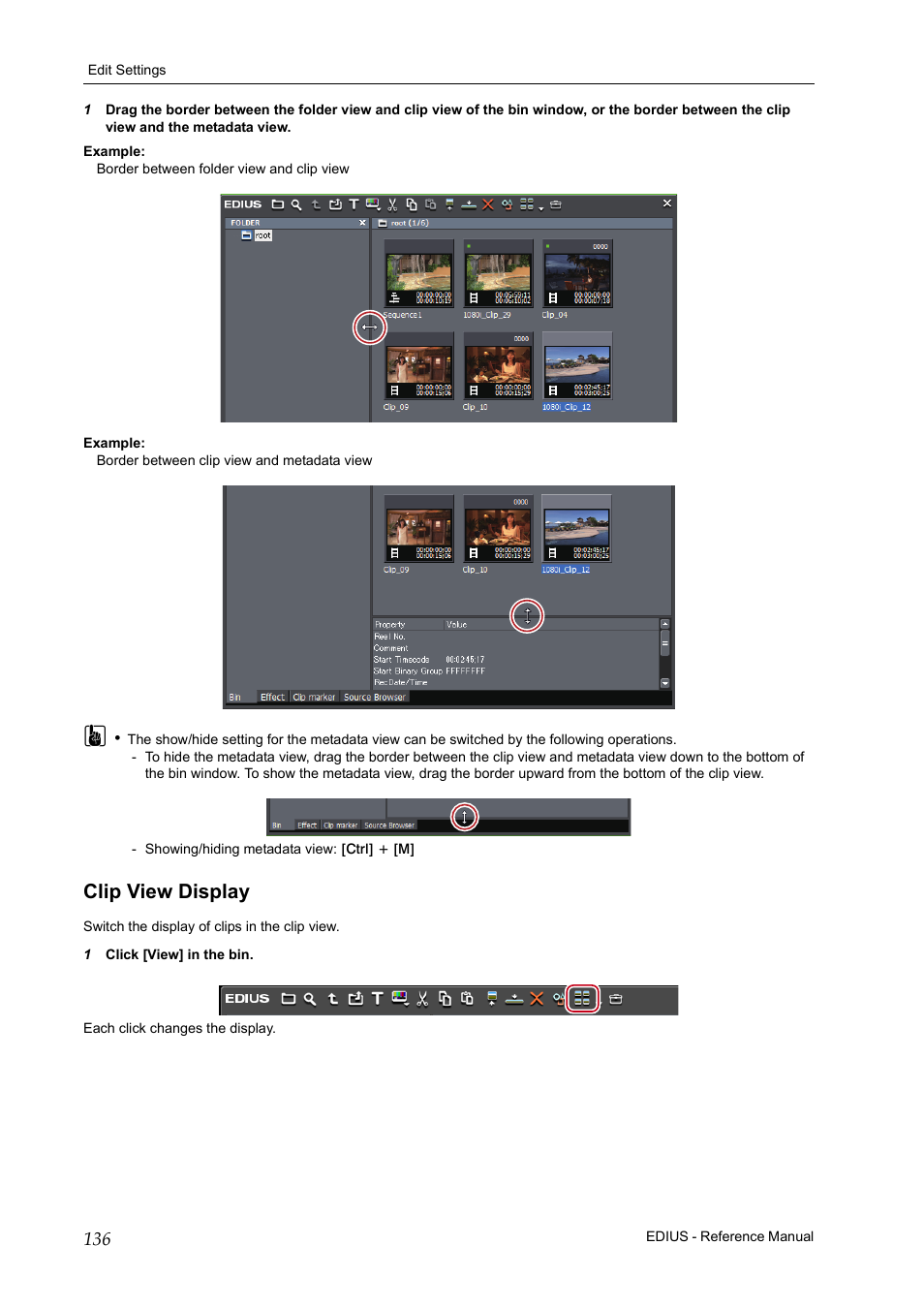 Clip view display | Grass Valley EDIUS Pro v.6.5 User Manual | Page 158 / 530