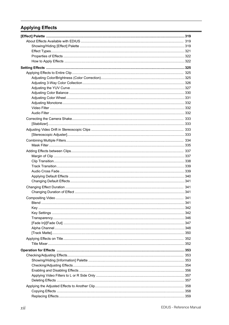 Applying effects | Grass Valley EDIUS Pro v.6.5 User Manual | Page 16 / 530