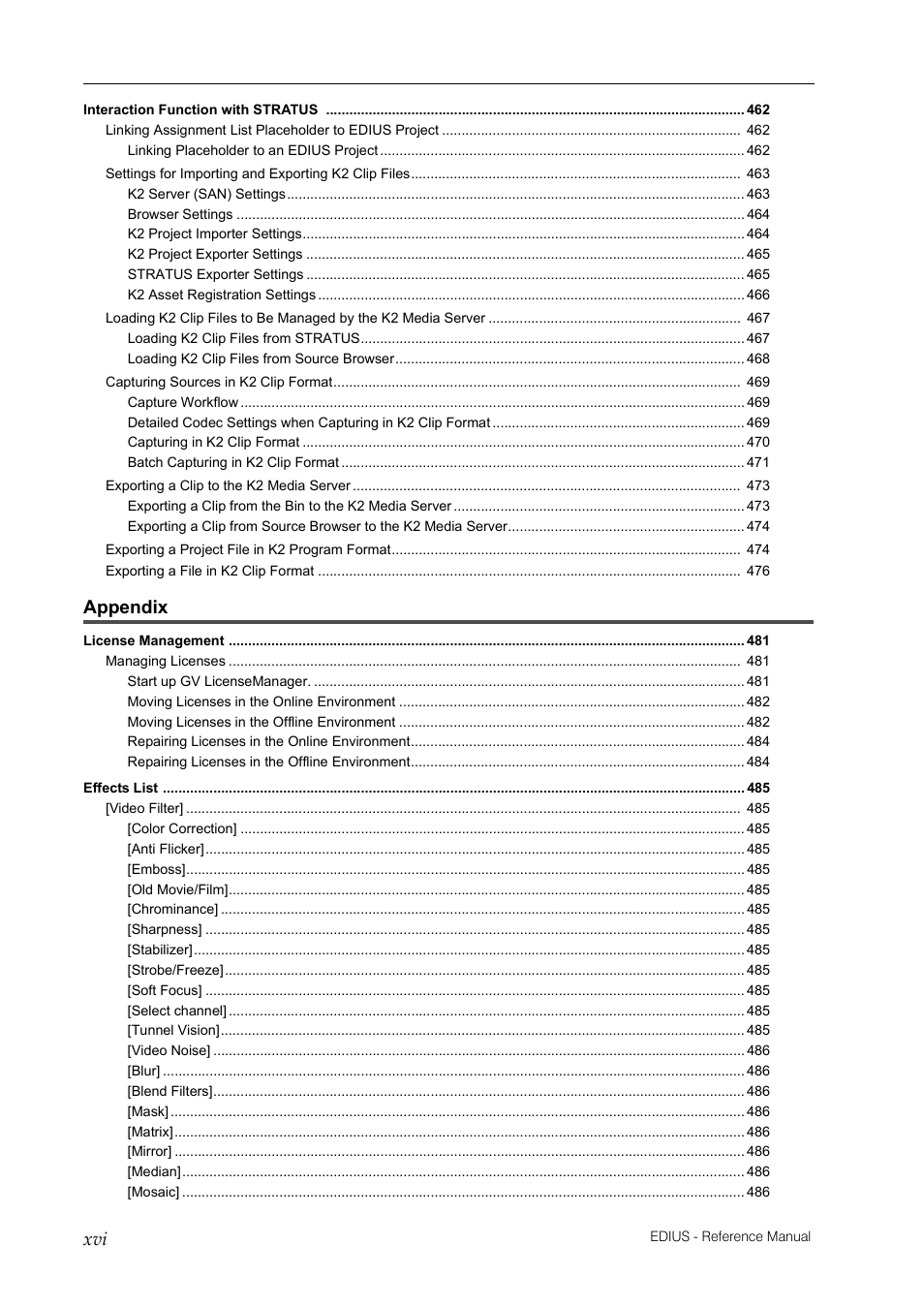 Appendix | Grass Valley EDIUS Pro v.6.5 User Manual | Page 20 / 530