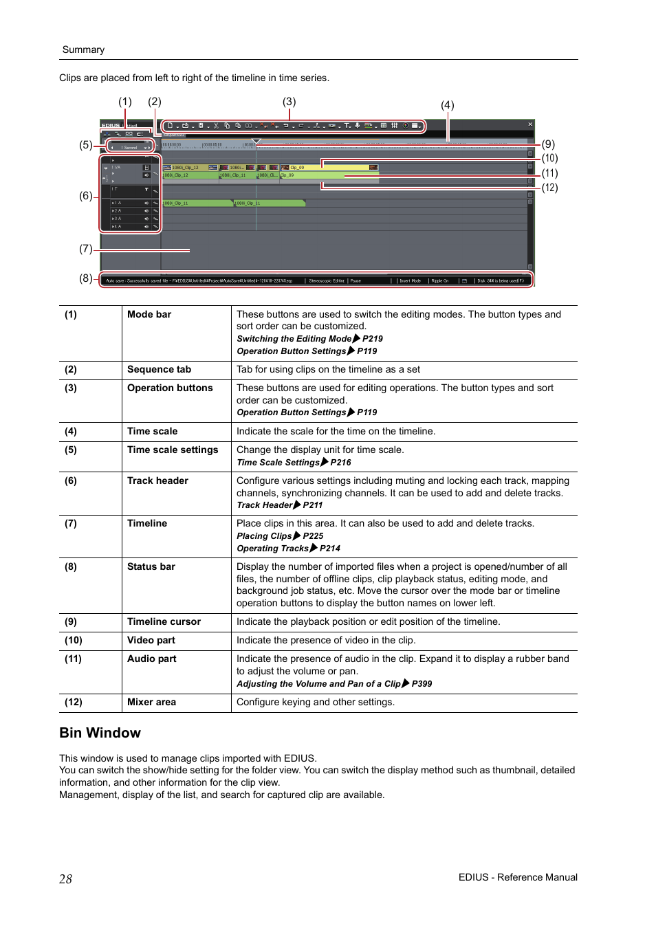 Bin window | Grass Valley EDIUS Pro v.6.5 User Manual | Page 50 / 530