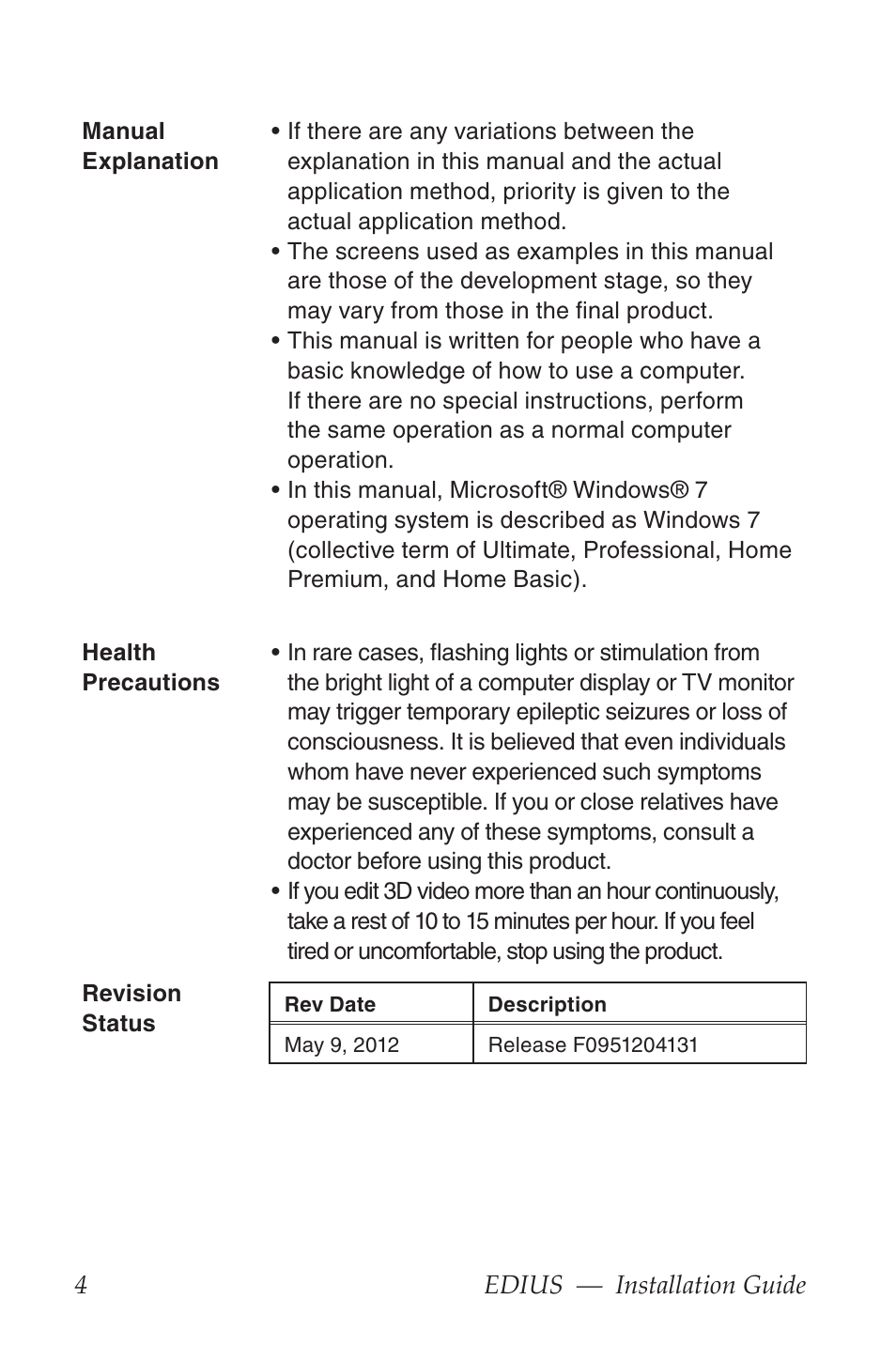 Grass Valley EDIUS Pro v.6.5 Installation User Manual | Page 4 / 20