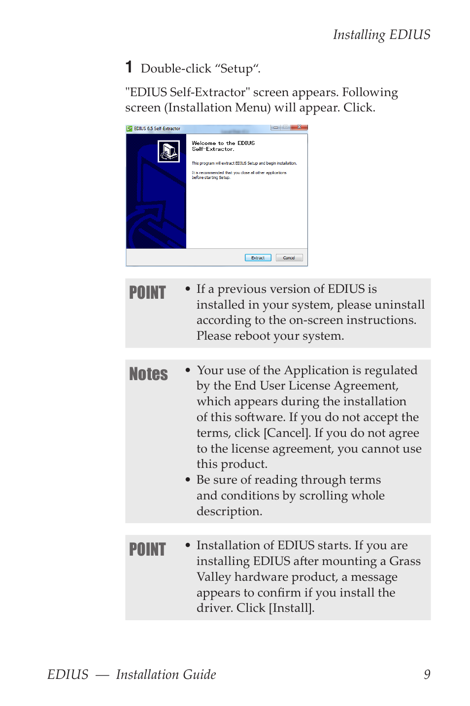 Point | Grass Valley EDIUS Pro v.6.5 Installation User Manual | Page 9 / 20