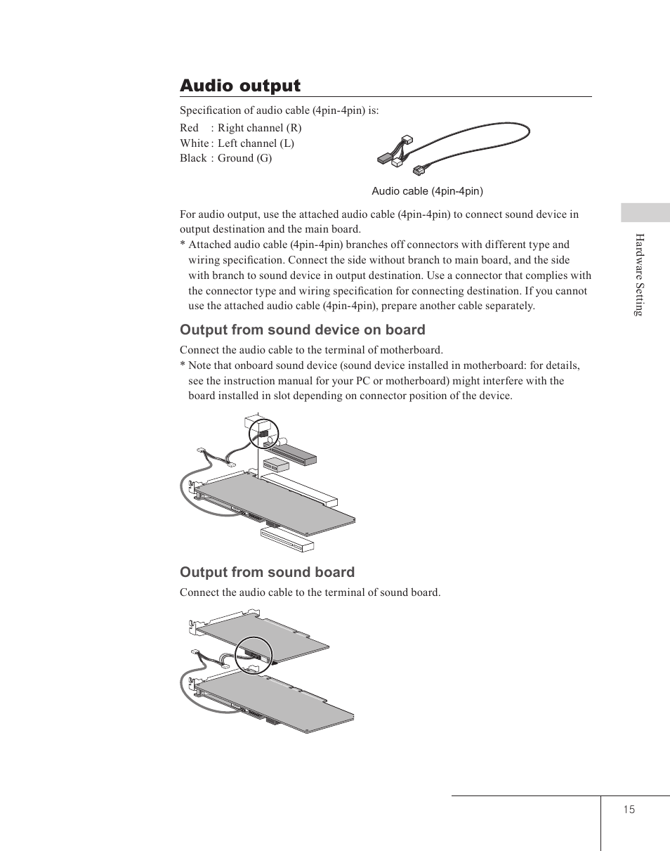 Audio output | Grass Valley EDIUS 5 User Manual | Page 17 / 63