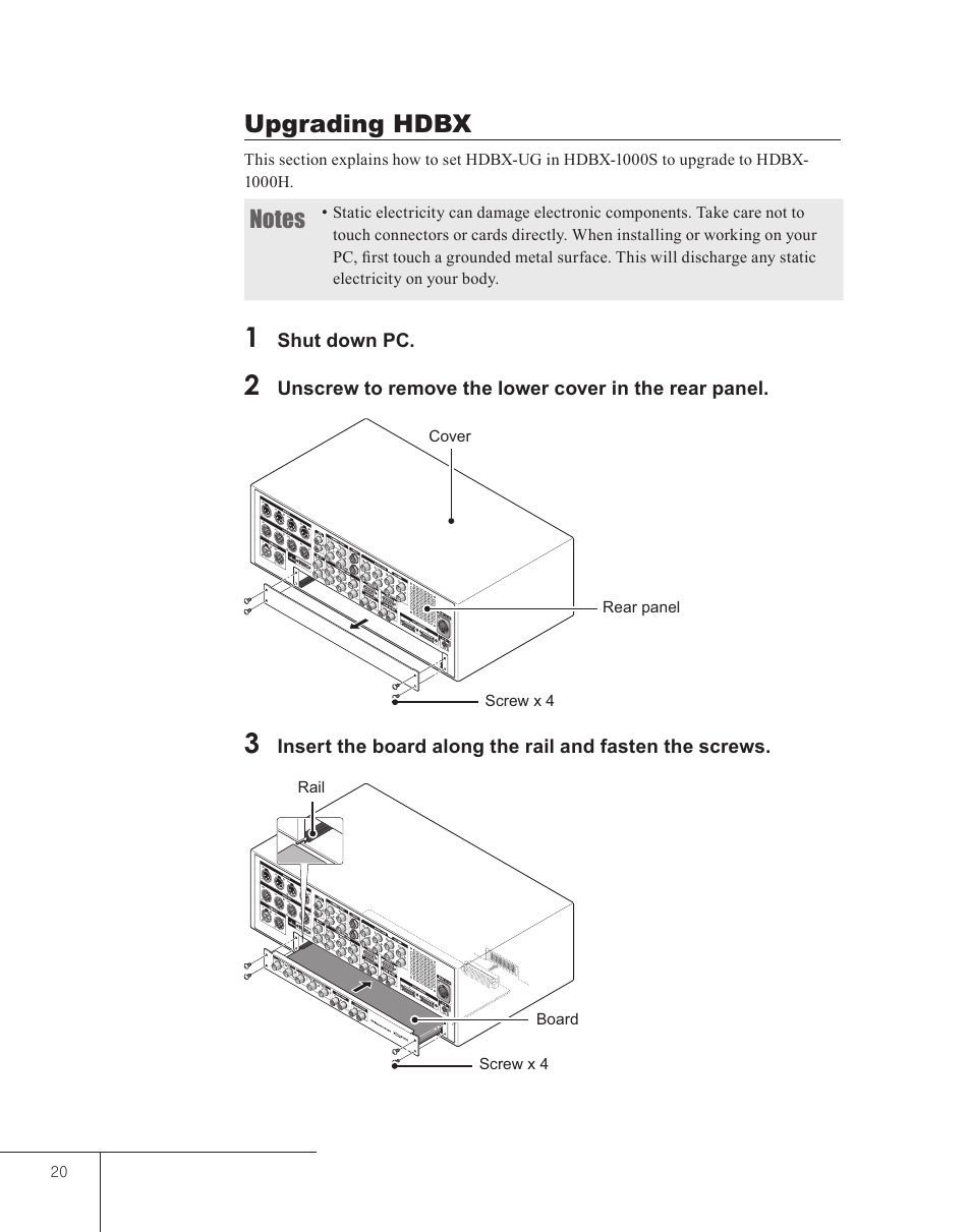 Upgrading hdbx | Grass Valley EDIUS 5 User Manual | Page 22 / 63