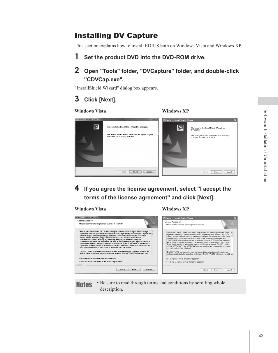 Installing dv capture | Grass Valley EDIUS 5 User Manual | Page 45 / 63
