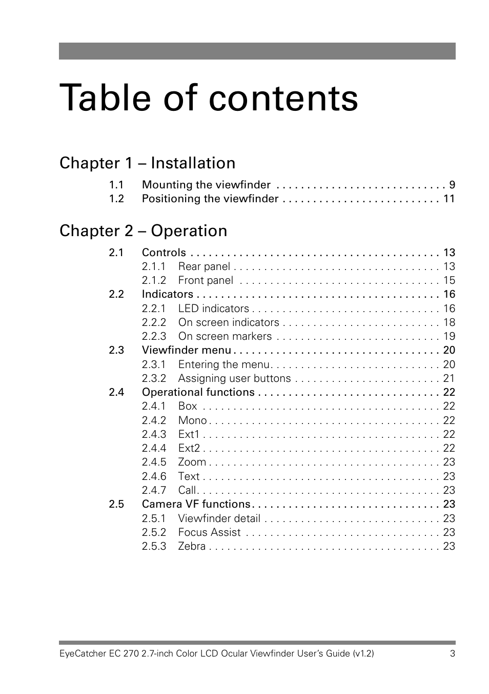 Grass Valley EC 270 User Manual | Page 3 / 36