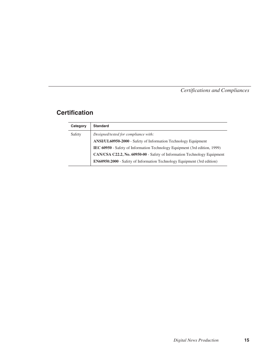 Certification | Grass Valley FeedClip v.4.5 User Manual | Page 16 / 125