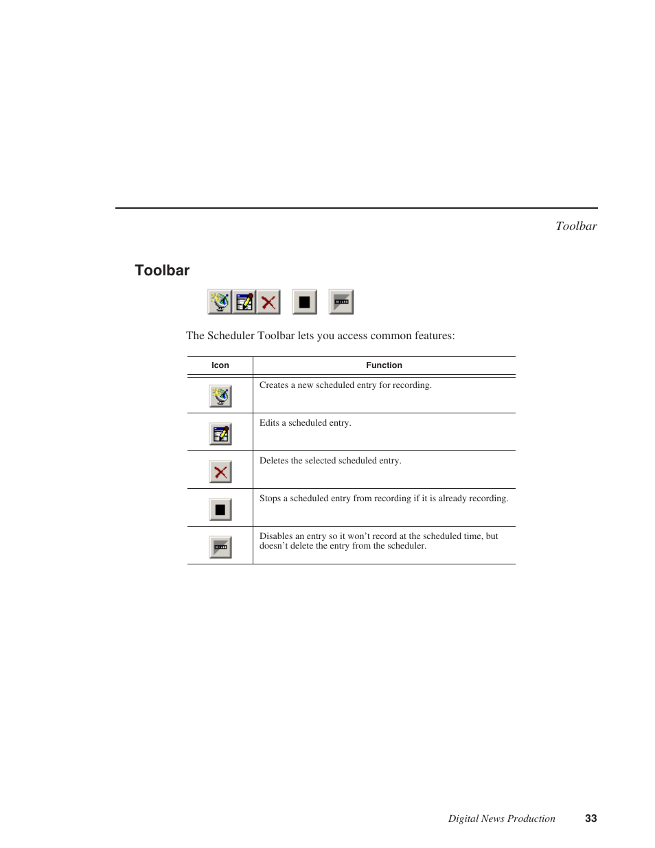 Toolbar | Grass Valley FeedClip v.4.5 User Manual | Page 34 / 125