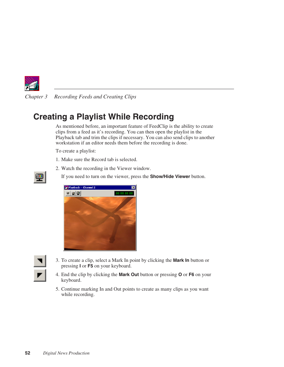 Creating a playlist while recording | Grass Valley FeedClip v.4.5 User Manual | Page 53 / 125