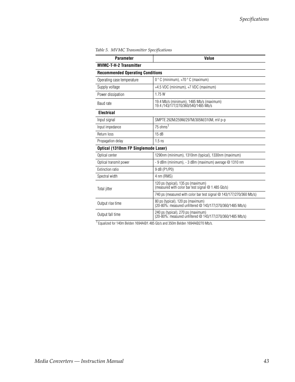 Grass Valley Fiber Media Converter User Manual | Page 43 / 48