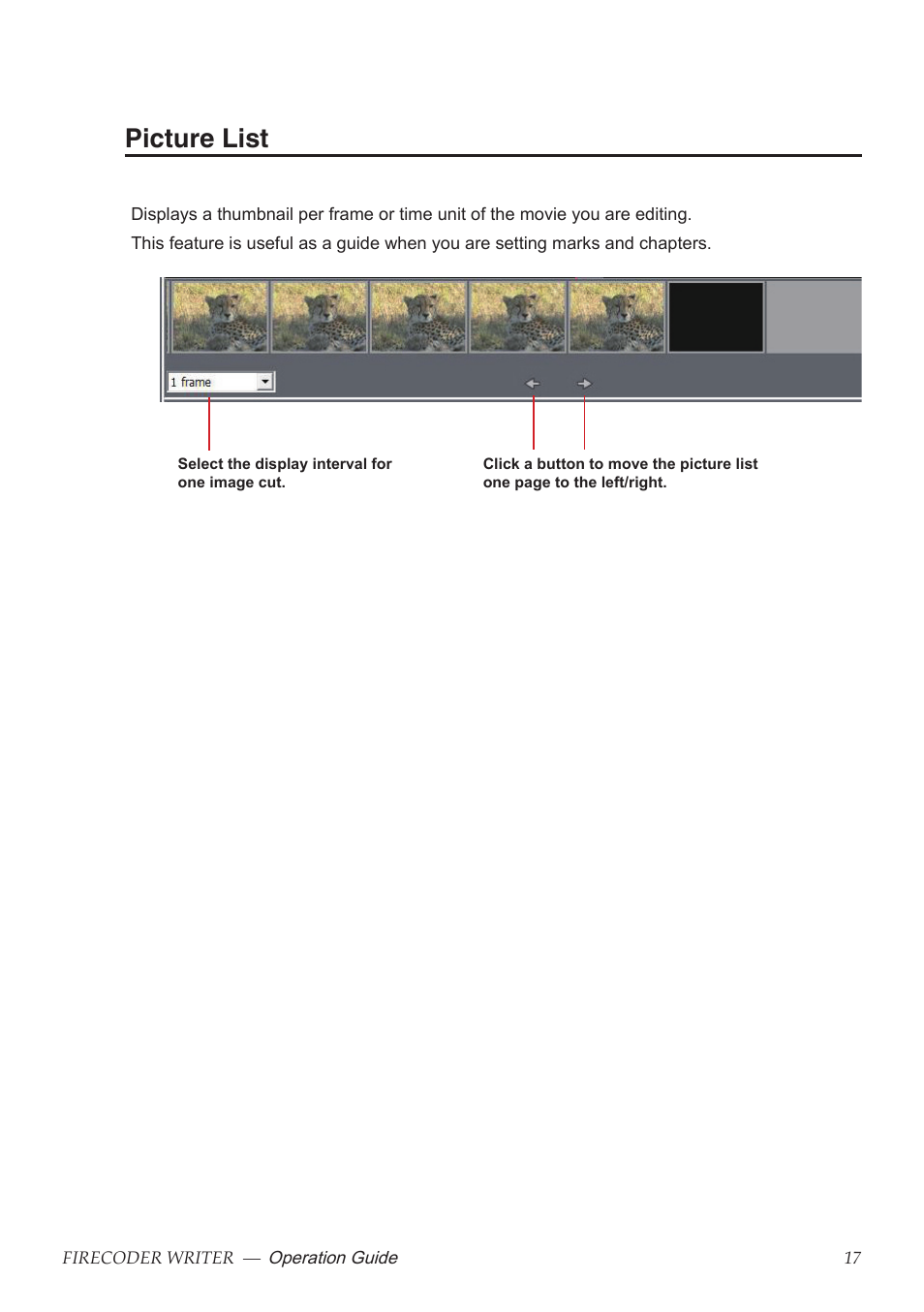 Picture list | Grass Valley FIRECODER Writer User Manual | Page 18 / 66