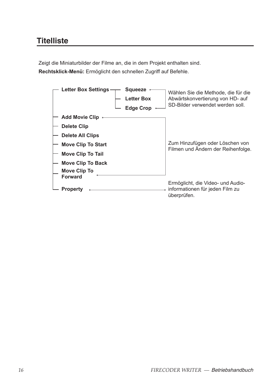 Titelliste | Grass Valley FIRECODER Writer User Manual | Page 39 / 66