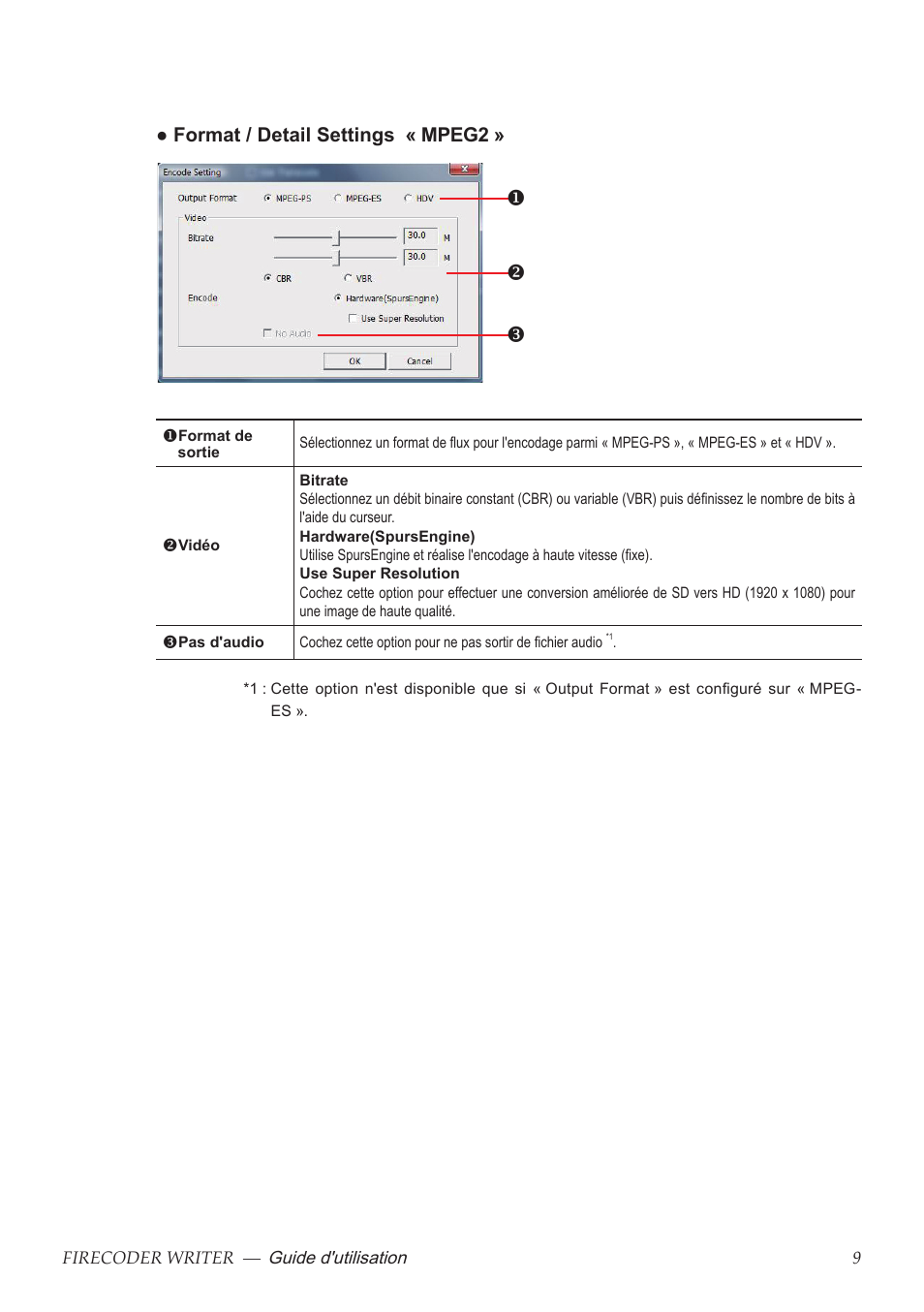 Format / detail settings « mpeg2 | Grass Valley FIRECODER Writer User Manual | Page 54 / 66