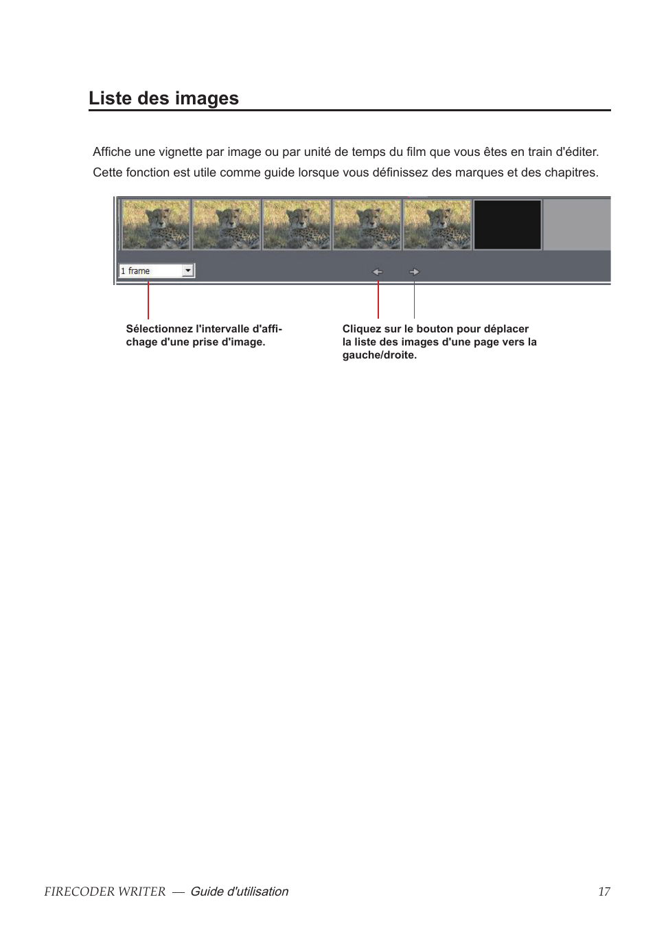 Liste des images | Grass Valley FIRECODER Writer User Manual | Page 62 / 66