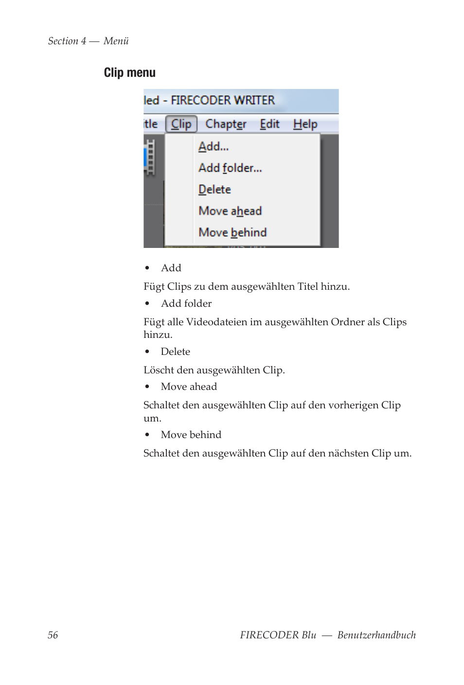 Clip menu | Grass Valley FIRECODER Blu User Manual | Page 130 / 216