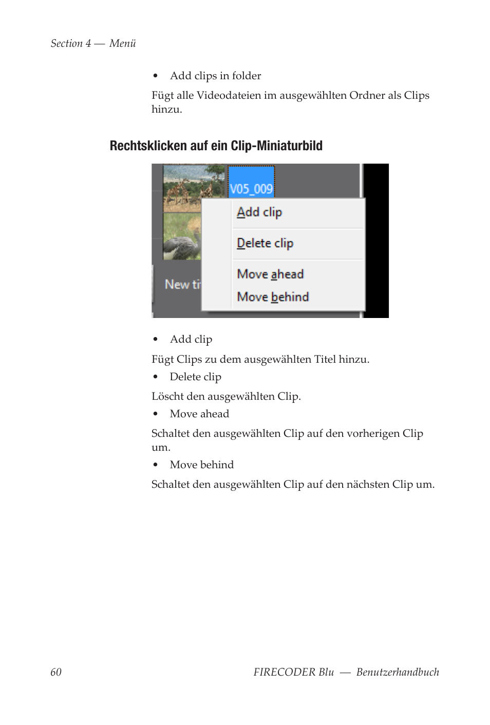 Rechtsklicken auf ein clip-miniaturbild | Grass Valley FIRECODER Blu User Manual | Page 134 / 216