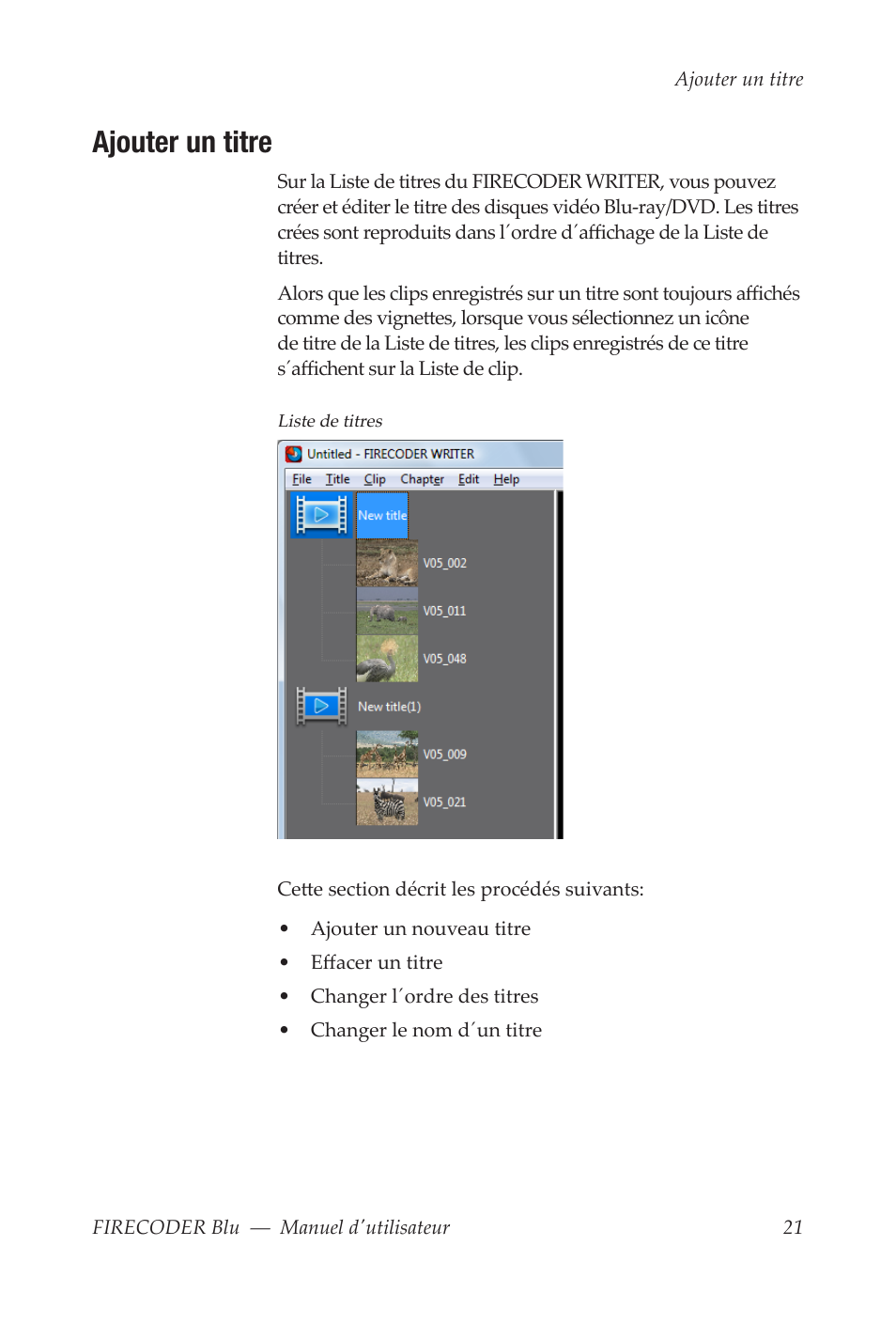 Ajouter un titre | Grass Valley FIRECODER Blu User Manual | Page 169 / 216