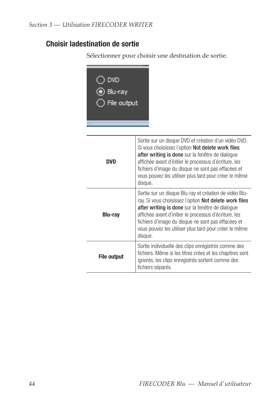 Choisir ladestination de sortie | Grass Valley FIRECODER Blu User Manual | Page 192 / 216