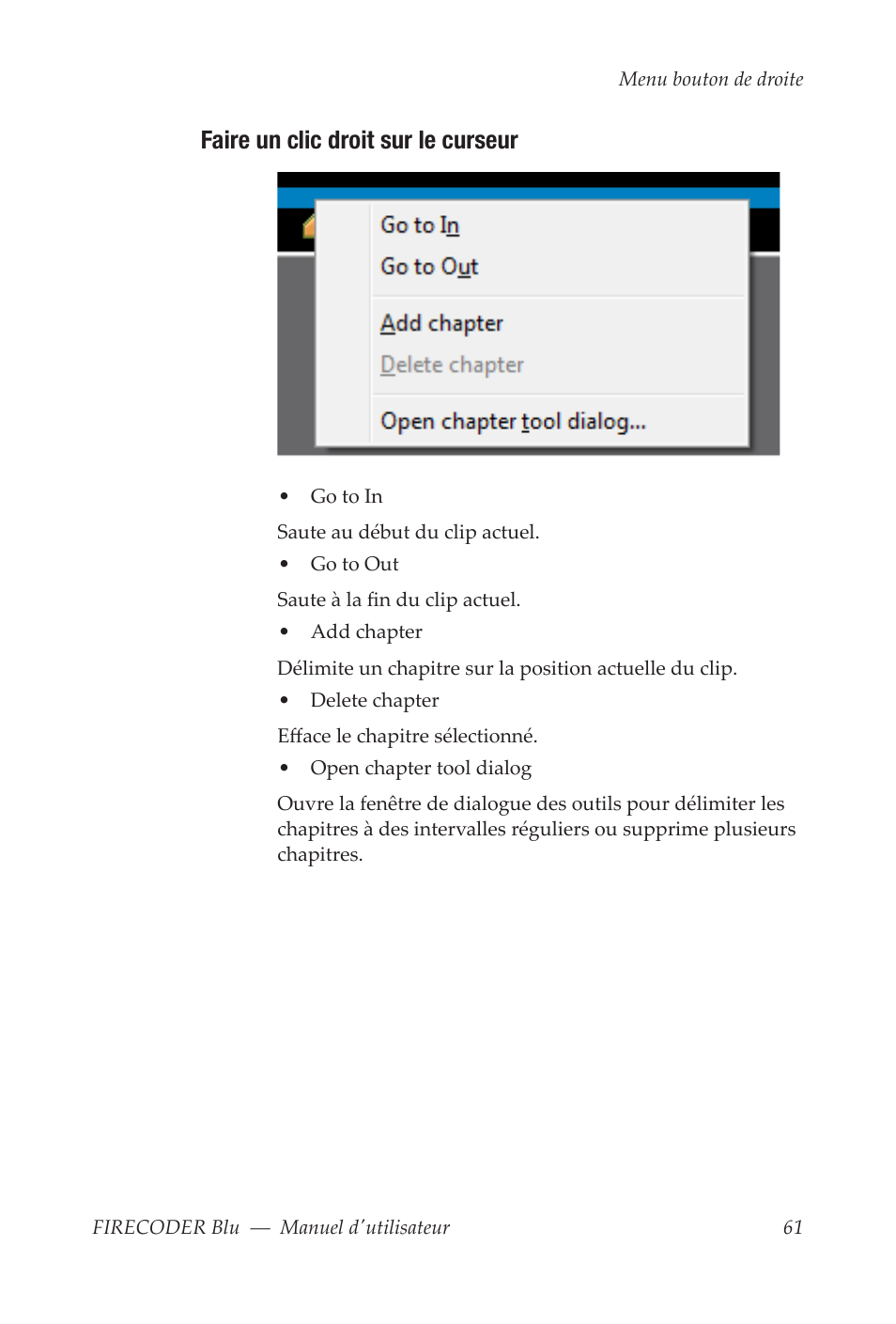 Faire un clic droit sur le curseur | Grass Valley FIRECODER Blu User Manual | Page 209 / 216