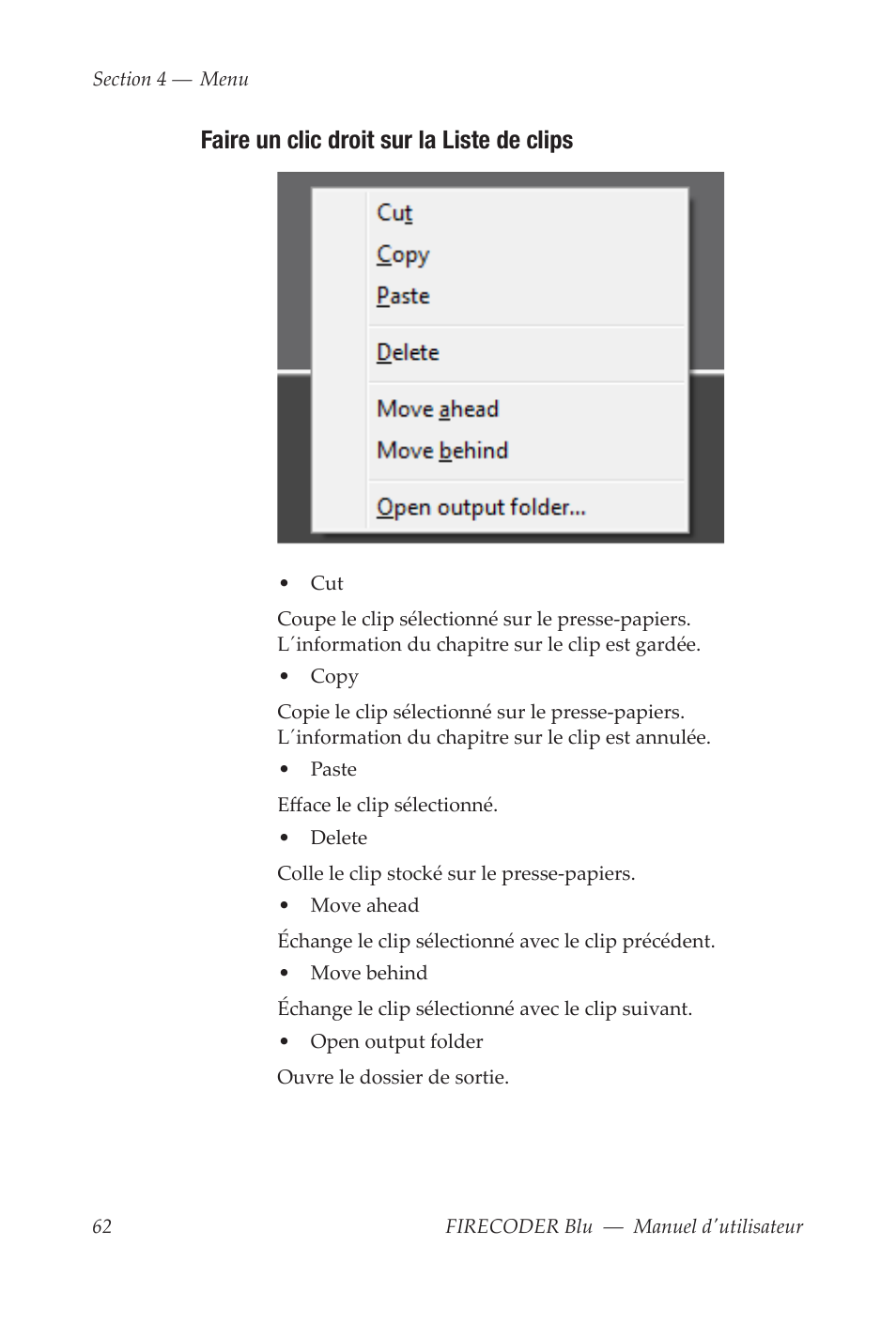 Faire un clic droit sur la liste de clips | Grass Valley FIRECODER Blu User Manual | Page 210 / 216