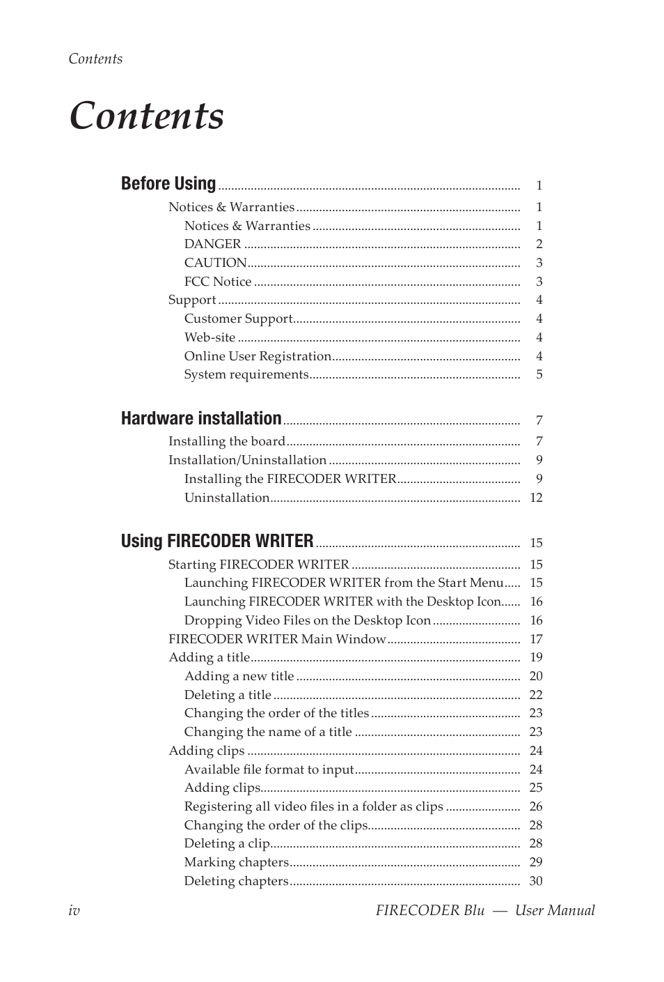 Grass Valley FIRECODER Blu User Manual | Page 4 / 216