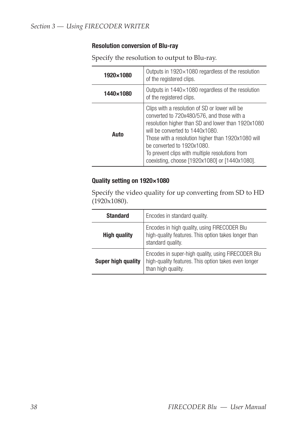 Grass Valley FIRECODER Blu User Manual | Page 44 / 216