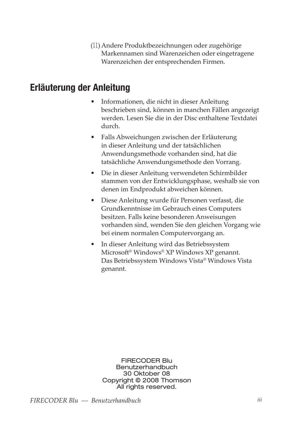 Erläuterung der anleitung | Grass Valley FIRECODER Blu User Manual | Page 71 / 216