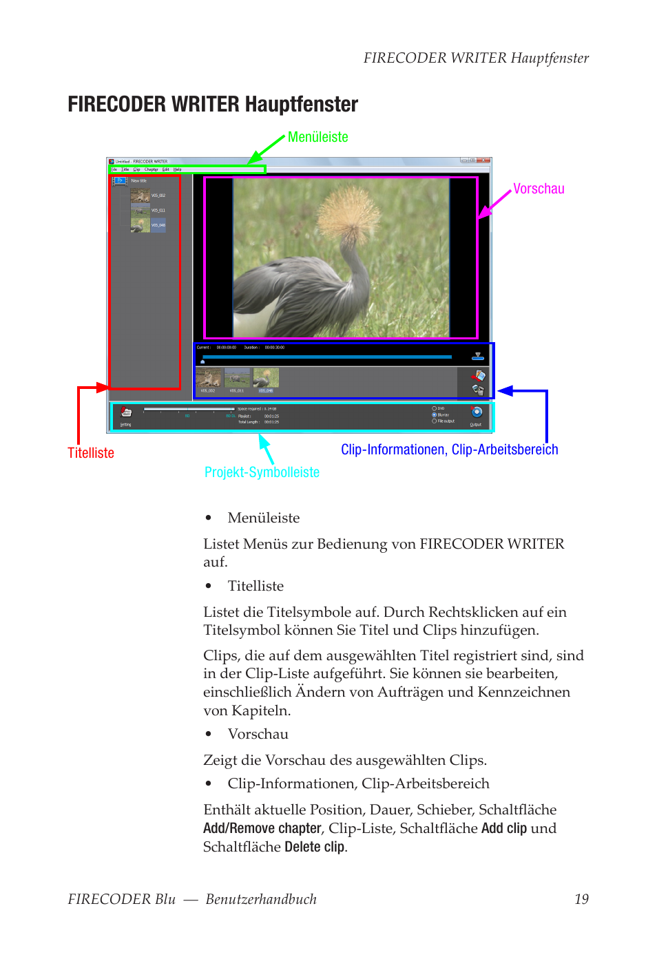 Firecoder writer hauptfenster | Grass Valley FIRECODER Blu User Manual | Page 93 / 216