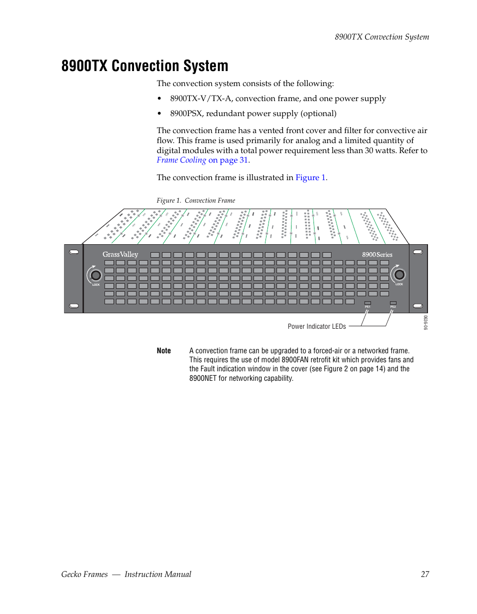 8900tx convection system | Grass Valley 8900 Frames Gecko 2009 User Manual | Page 27 / 64