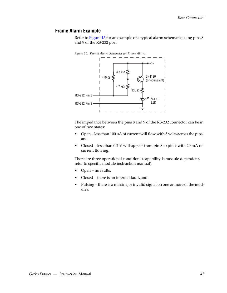 Frame alarm example | Grass Valley 8900 Frames Gecko 2009 User Manual | Page 43 / 64