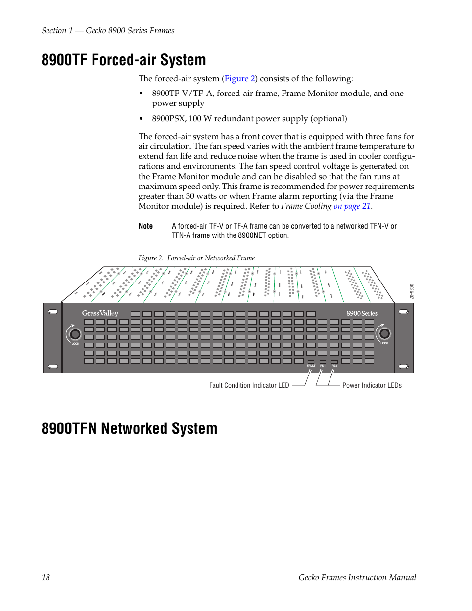 8900tf forced-air system, 8900tfn networked system | Grass Valley 8900 Frames Gecko 2007 User Manual | Page 18 / 52
