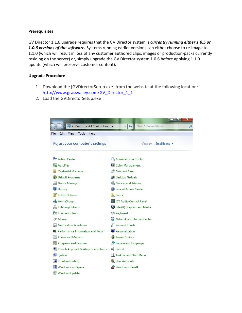 Grass Valley GV Director v.1.1.0 User Manual | 6 pages