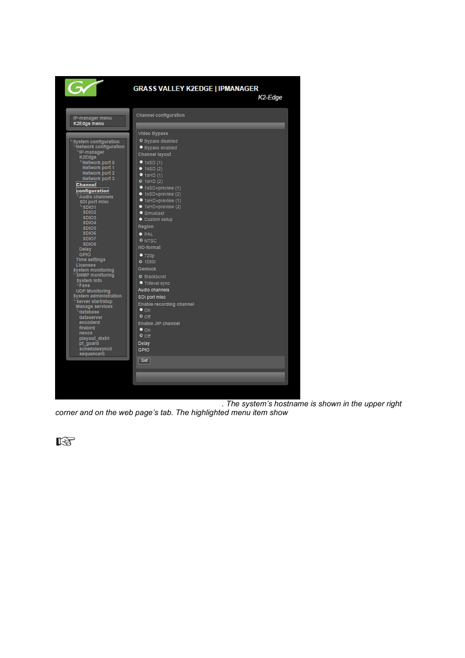 The ip manager menu | Grass Valley K2 Edge Engineering Manual v4.1 User Manual | Page 15 / 46